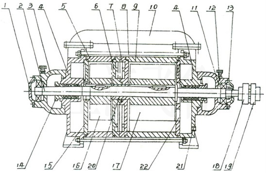 2SK型水環(huán)式真空泵結構說明