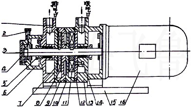 2SK-0.4、2SK-0.8兩級水環(huán)真空泵結構圖